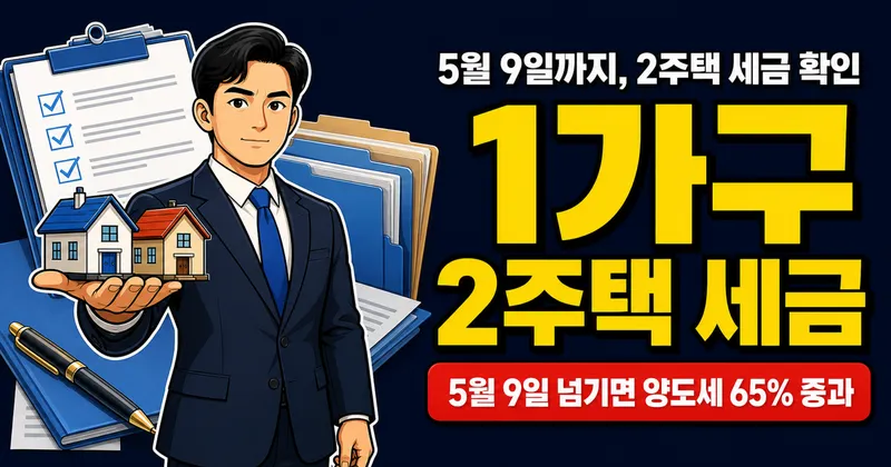 1가구 2주택 세금, 5월 9일 넘기면 양도세 최고 65%까지