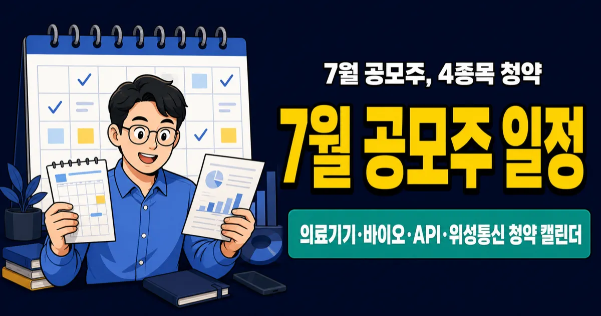 2026년 7월 공모주 청약 일정 4종목, 레메디부터 케이앤에스아이앤씨까지 증거금 겹친다