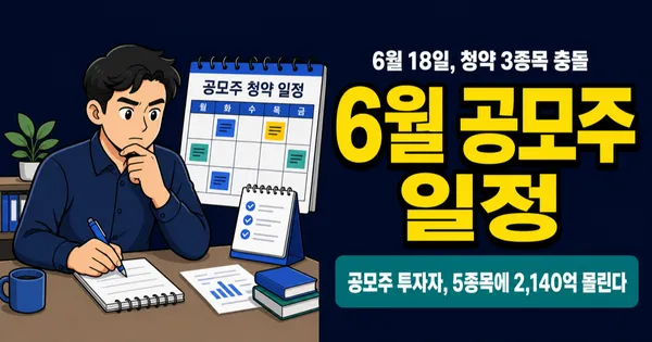 2026년 6월 공모주 청약 일정 5종목, 6월 18일 하루에 3종목 청약 몰린다