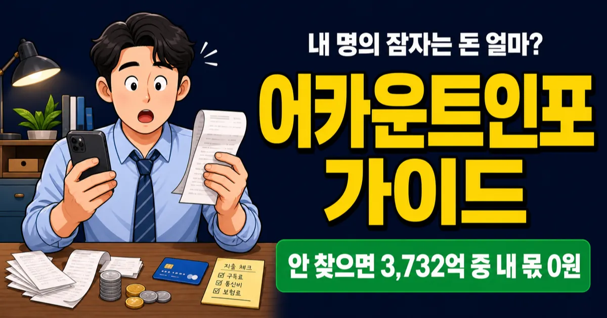 계좌통합관리서비스, 흩어진 내 돈 3,732억원? 어카운트인포로 5분 만에 찾는 법