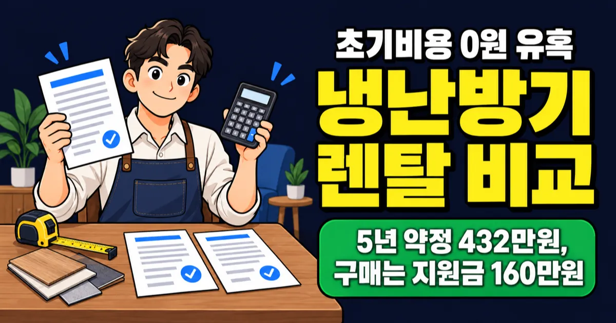 냉난방기 렌탈 월 7만원, 5년이면 432만원? 업소용 구매·설치비와 비교