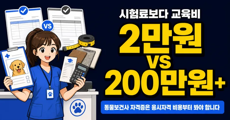 동물보건사 자격증 2만원? 실제 준비비는 200만원 넘을 수 있습니다
