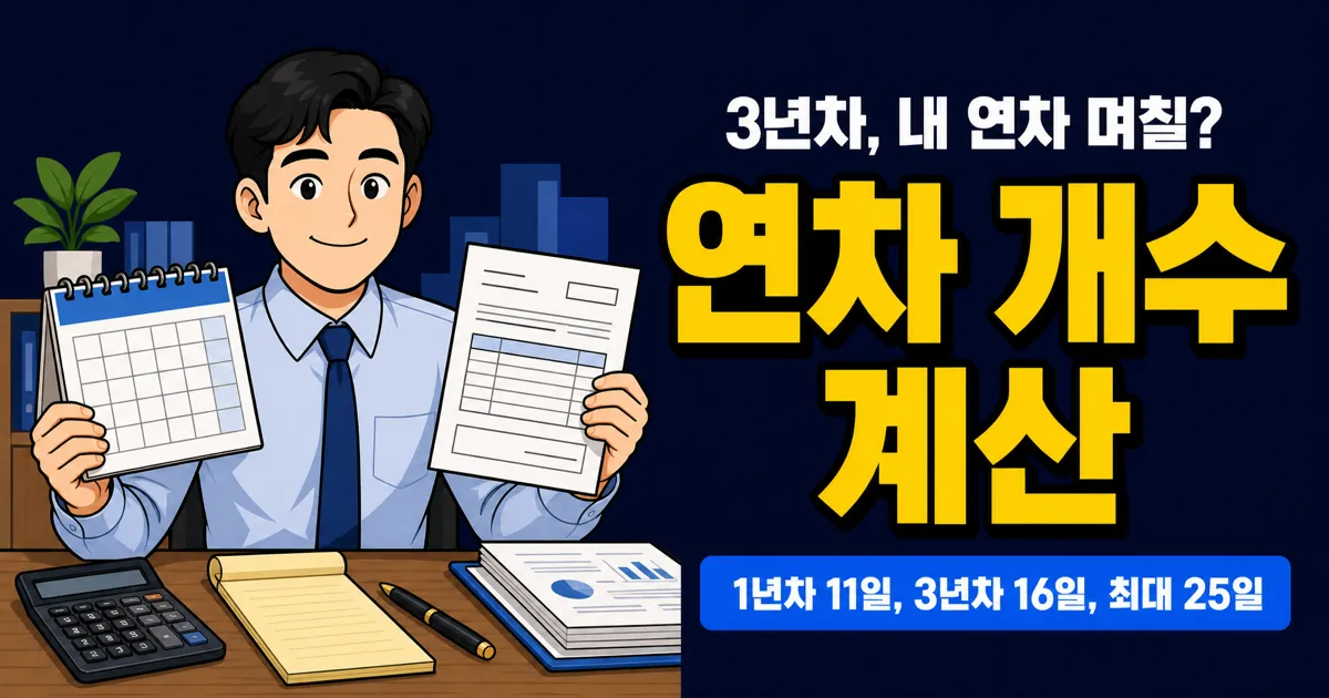 연차 개수 1년차 11일 vs 3년차 16일, 내 연차는 정확히 며칠일까?