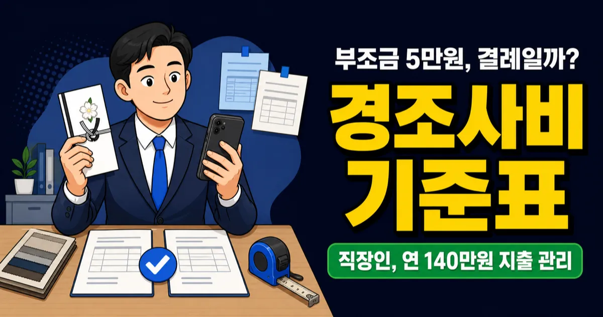 부조금 5만원이면 적은 걸까? 관계별 조의금·축의금 기준표 2026