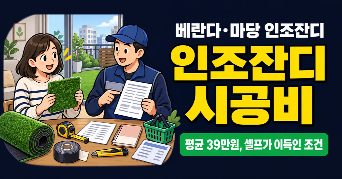 인조잔디 시공비 39만 원, 셀프로 깔면 진짜 절약될까?