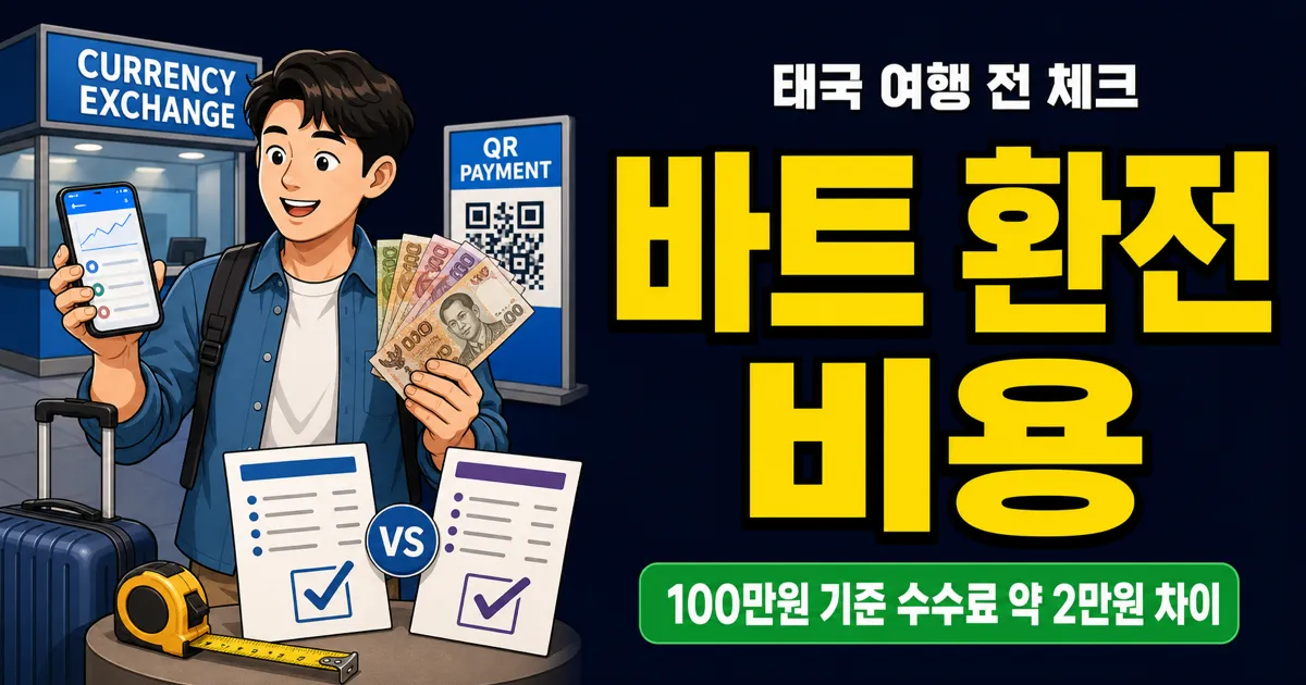 바트 환전, 100만원이면 수수료 2만원 차이 날까?
