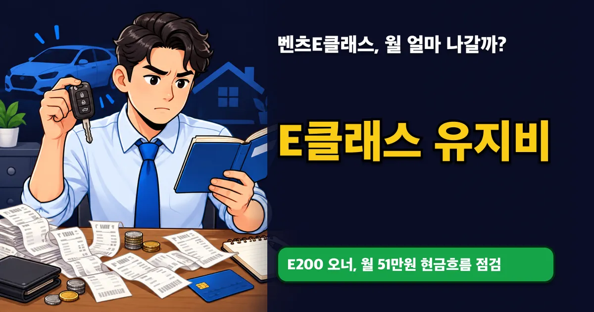 벤츠E클래스 유지비 월51만원? E200이면 충분할까