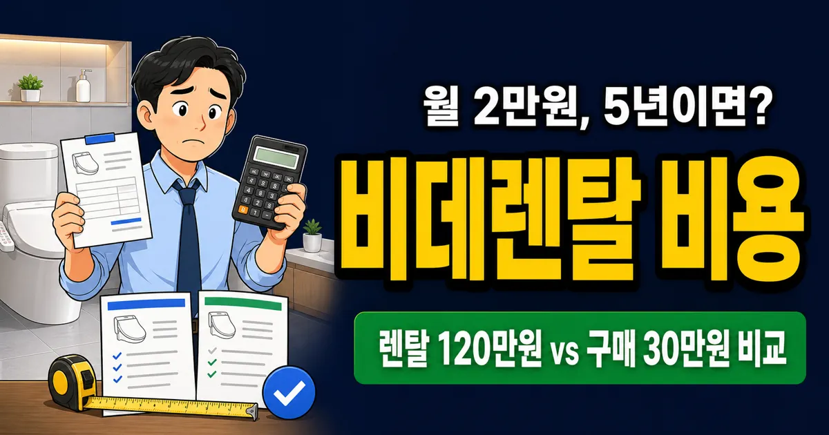 비데렌탈 월 2만원, 5년 쓰면 구매보다 80만원 손해일까?