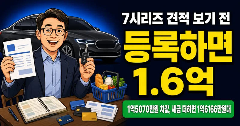 BMW 7시리즈 가격 1억5070만원, 등록세금 더하면 1억6166만원?