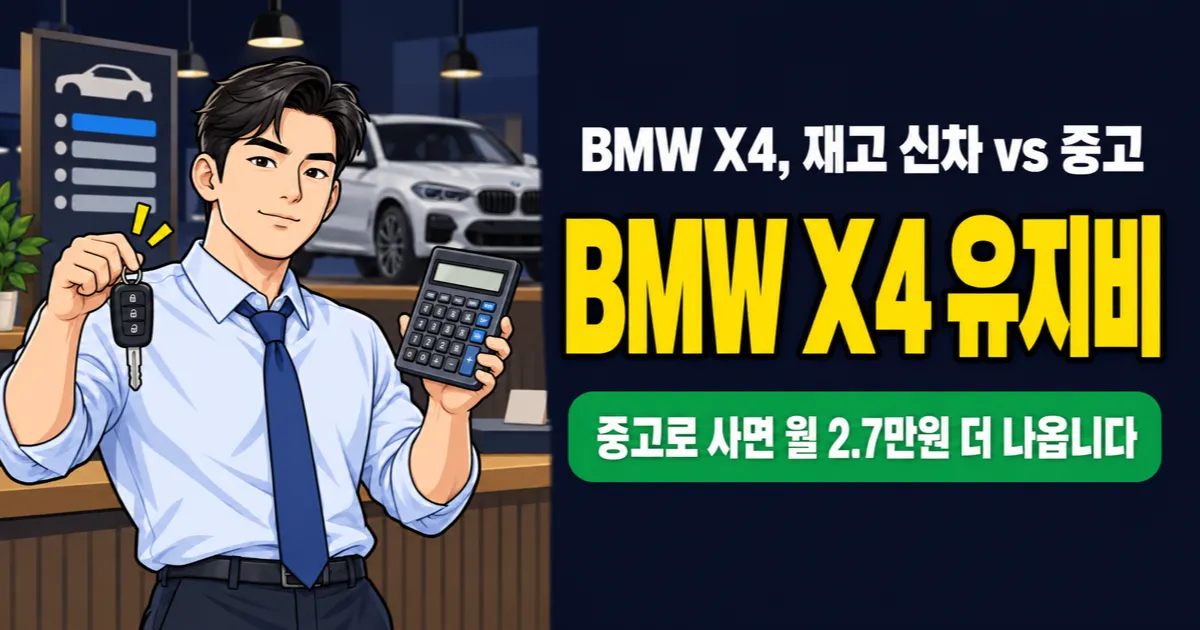 BMW X4 유지비 월 41만원, 중고로 사면 오히려 2.7만원 더?