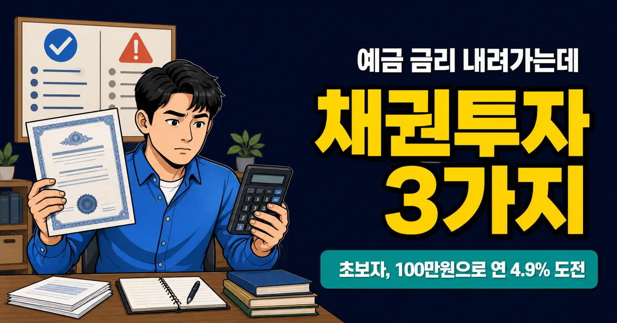 채권투자 처음이라면? 100만원으로 시작하는 3가지 방법, 예금보다 나을까