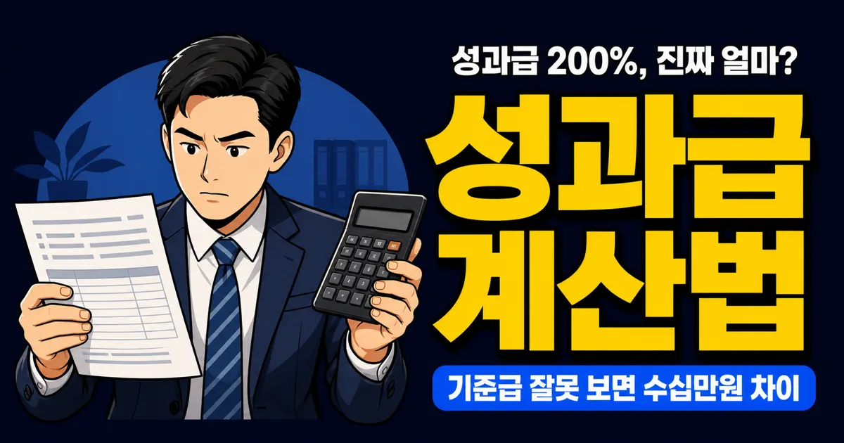 성과급 계산법, 기본급 300만원에 200%면 얼마? 산정 방식 완전 정리