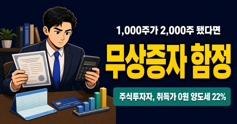 무상증자, 공짜로 주식 받았는데 세금은? 1,000주가 2,000주 되는 마법의 함정