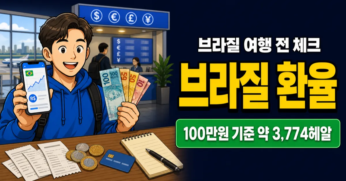 브라질 환율, 100만원이면 3,774헤알인데 현금은?