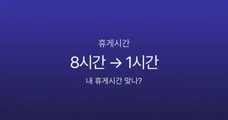 휴게시간, 4시간 일하면 30분인데 왜 1시간 빠지나요? 근로기준법 기준 정리