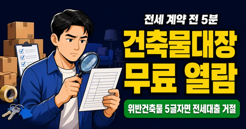 건축물대장 무료 열람, '위반건축물' 5글자가 전세대출을 막는다고?
