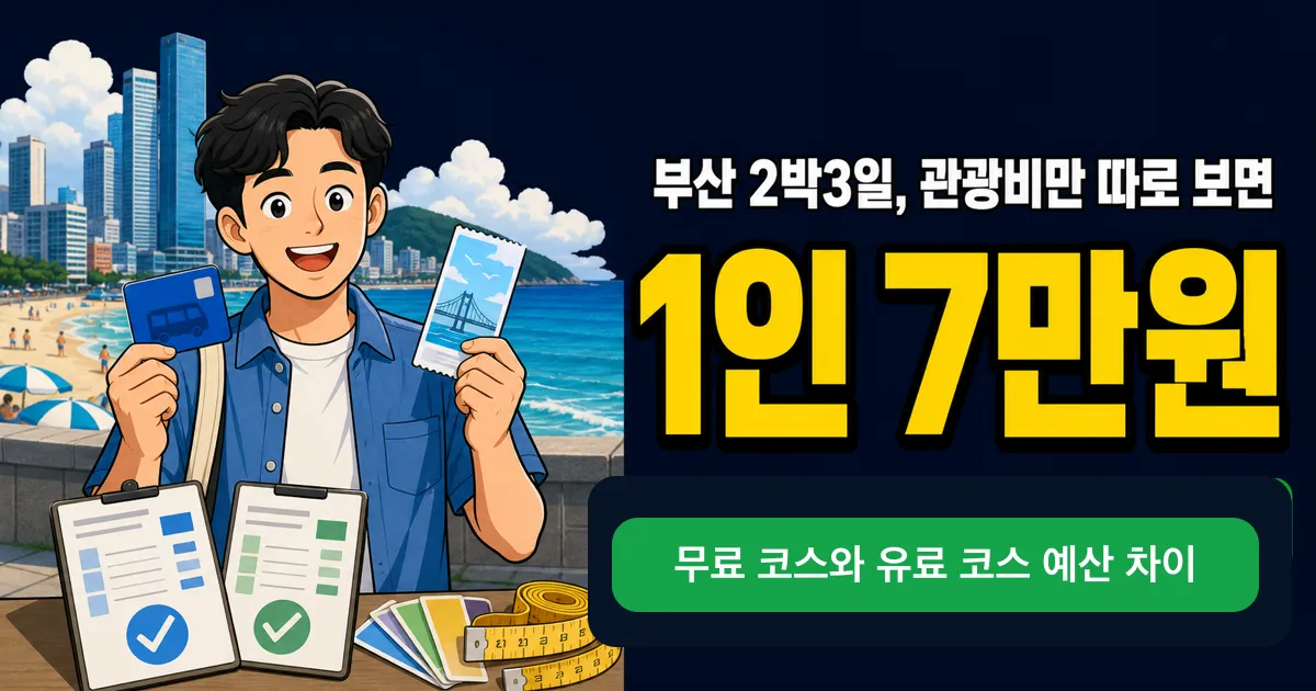 부산여행 2박3일 관광비 7만원, 유료코스까지 충분할까?