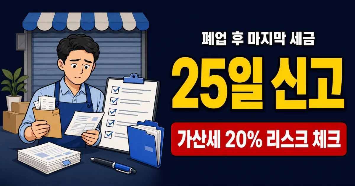 폐업부가세신고, 25일 놓치면 가산세 20% 붙을까?