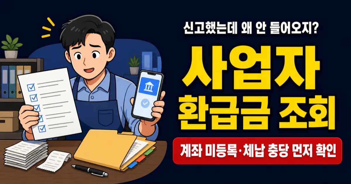 사업자 환급금 조회, 300만원 환급인데 입금이 안 됐나요?