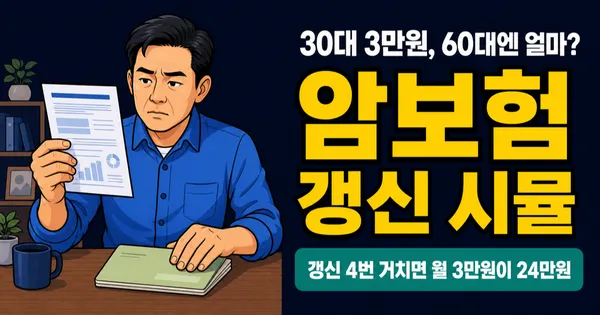암보험 갱신, 월 3만원이 10년 뒤 6만원 되는 이유와 비갱신형 갈아타기 손익