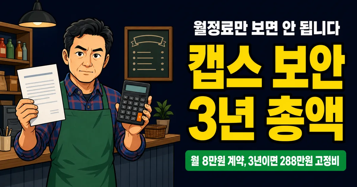 캡스 보안 월정료, 3년 약정이면 총액이 200만원 넘을까?