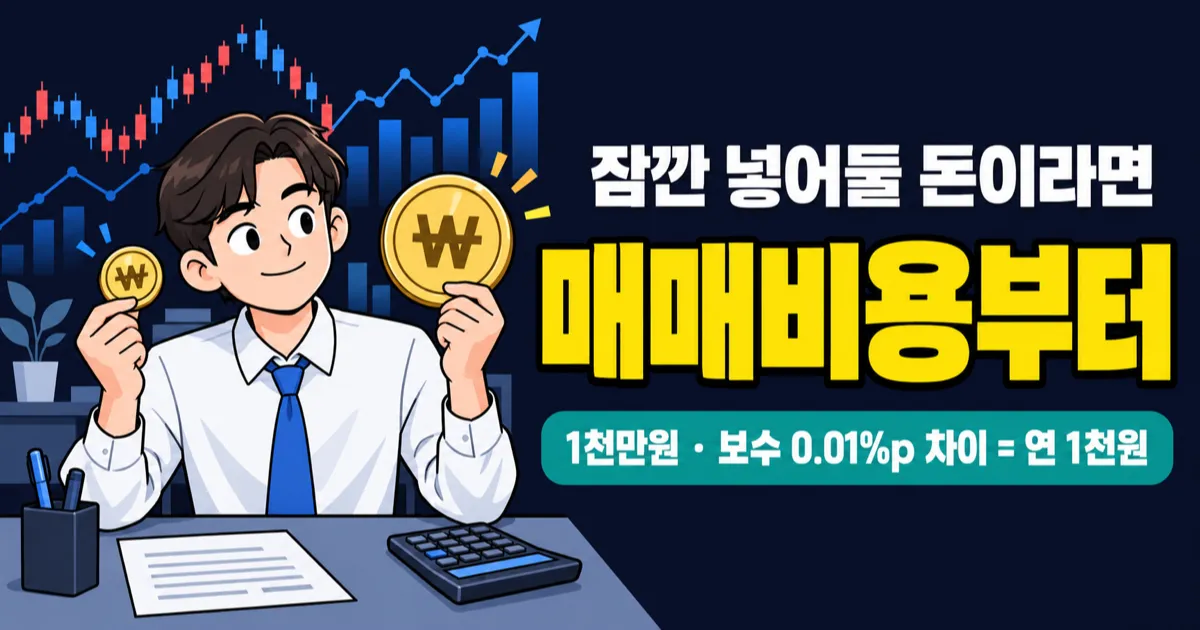 CD금리 ETF 1천만원, 보수 1천원 아끼려다 매매비용 더 낼까?