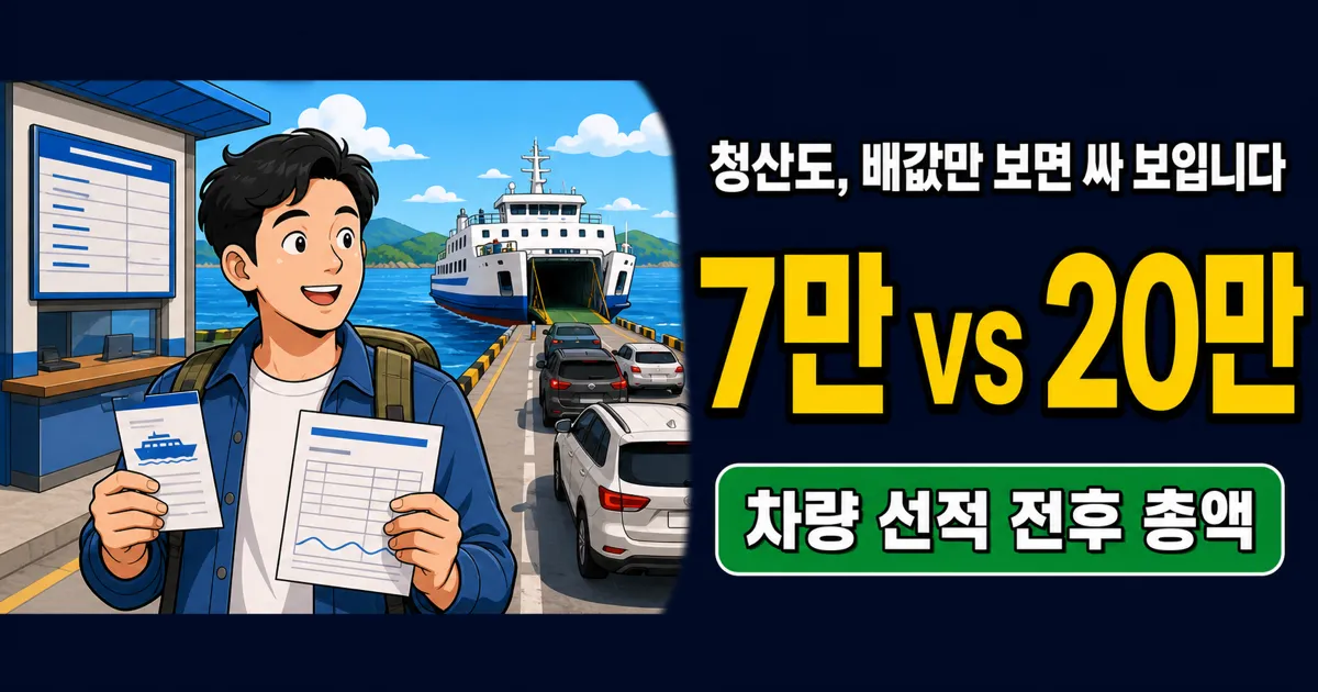 청산도 여행 7만원, 차 가져가면 13만원 더 들까?