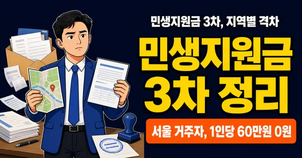 민생지원금 3차, 서울은 0원? 지역별 최대 60만원 차이 나는 이유