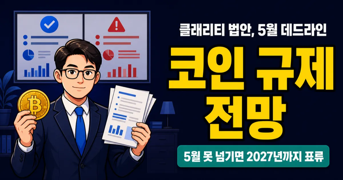 클래리티 법안 통과 확률 49%로 하락, 내 코인 영향은?