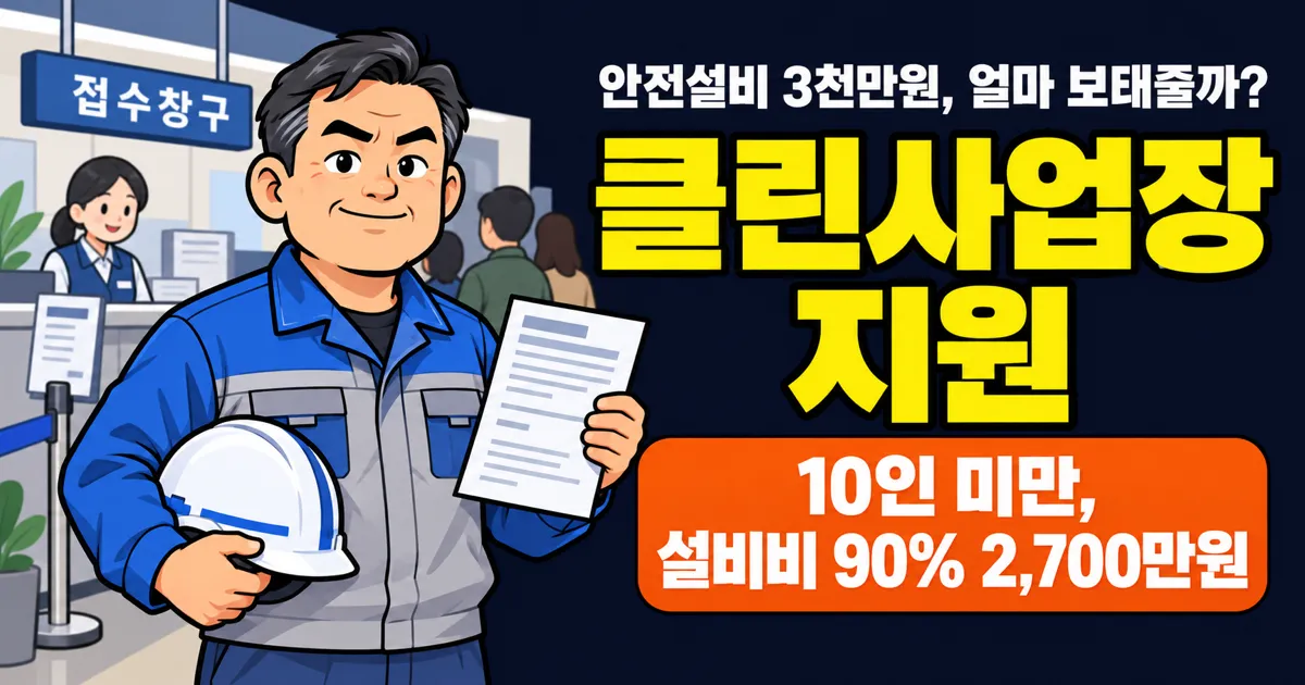클린사업장 조성지원, 안전장비 3천만원 사면 2,700만원 받을까?