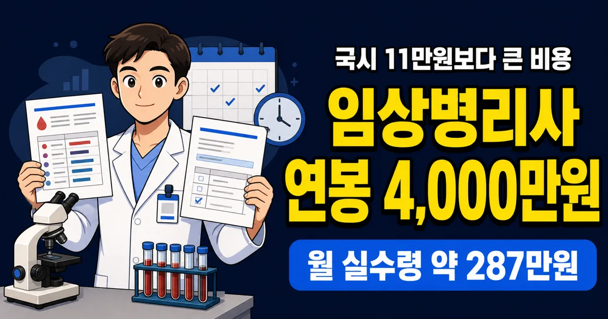 임상병리사 연봉 4,000만원, 국시 11만원이면 본전일까?