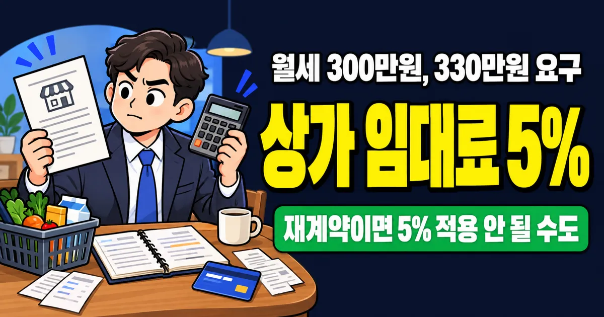 상가 임대료 인상률 5%, 월세 300만원에 330만원 요구받으면 거절할 수 있을까?