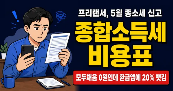 종합소득세 세무사 비용 5만원~50만원, 삼쩜삼 환급 20% 누가 이득?