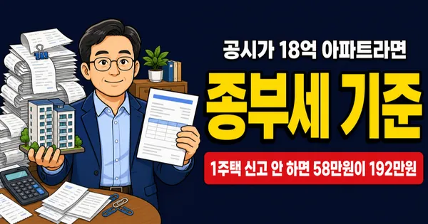 종부세 기준 9억 vs 12억, 공정시장가액비율 60%로 세금 3배 차이 (2026)