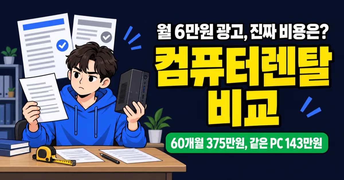 컴퓨터렌탈 월 6만원대, 60개월 총액은 같은 PC값의 2.6배?