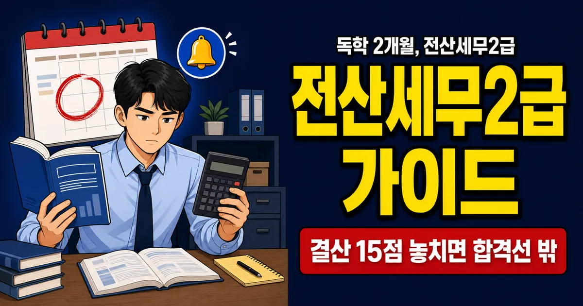 전산세무2급 합격률 30%? 독학 2개월 합격 전략과 과목별 배점 분석