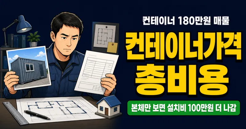 컨테이너가격 180만원이면 끝일까? 운송·설치비까지 보면 300만원 넘습니다