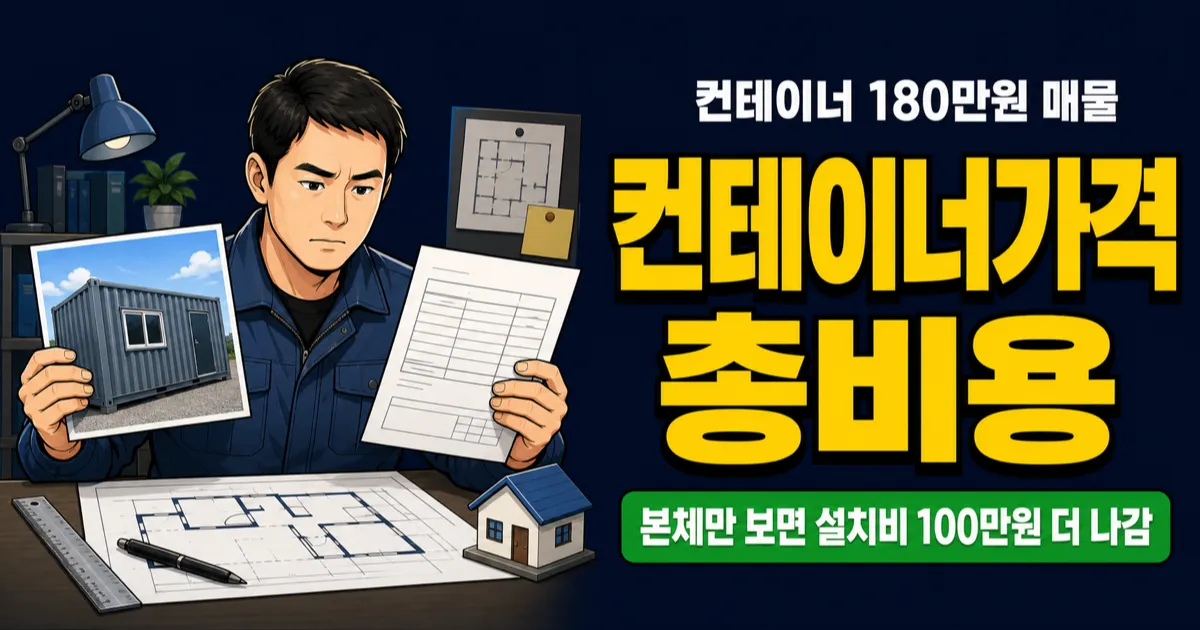 컨테이너가격 180만원이면 끝일까? 운송·설치비까지 보면 300만원 넘습니다
