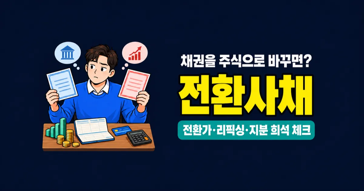 전환사채 1천만원, 주식으로 바꾸면 이득일까? 전환가·희석 체크