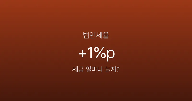 법인세율 1%p 인상, 우리 법인 세금 얼마나 늘어나나요? 2026년 기준