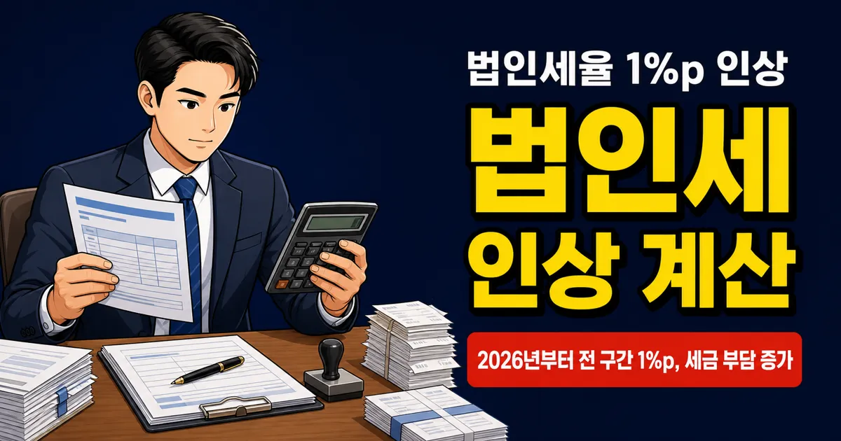 법인세율 1%p 인상, 우리 법인 세금 얼마나 늘어나나요? 2026년 기준