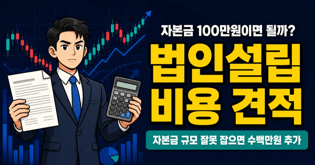 법인설립 비용 100만원이면 될까? 자본금부터 등기까지 실제 견적