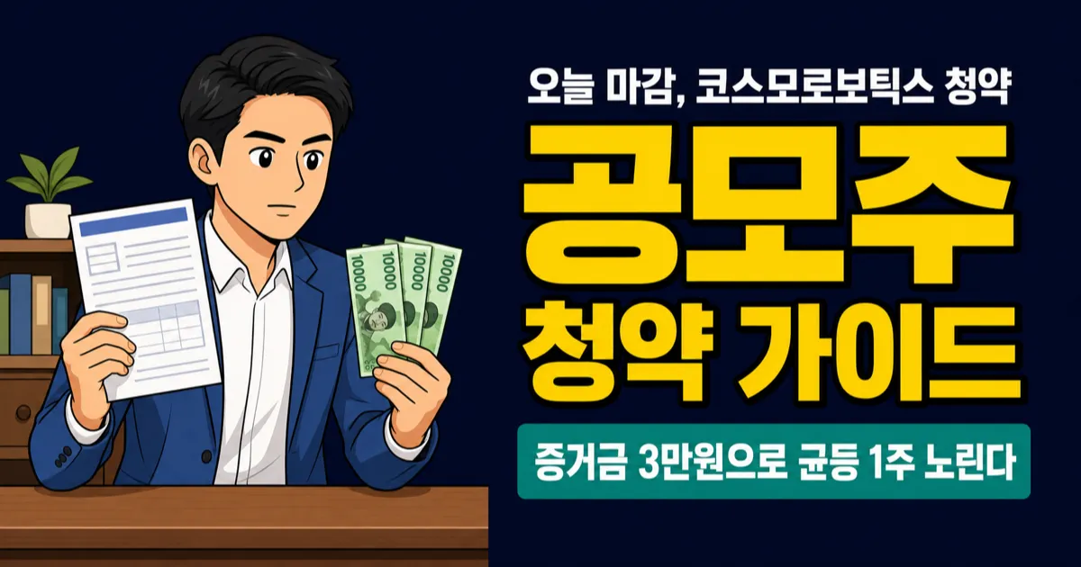 코스모로보틱스 청약 4월 28일 마감, 균등 1주에 증거금 3만원이면 충분?