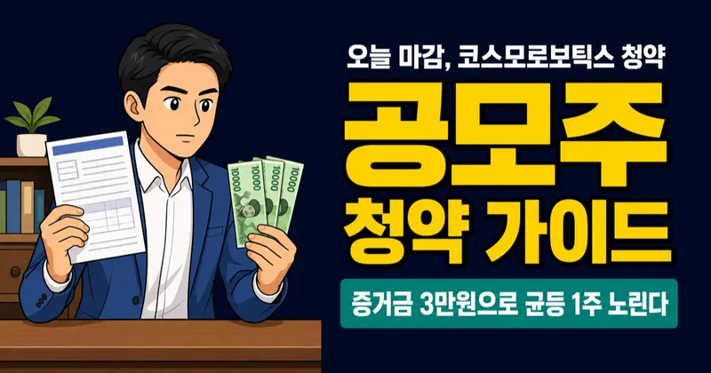 코스모로보틱스 청약 4월 28일 마감, 균등 1주에 증거금 3만원이면 충분?