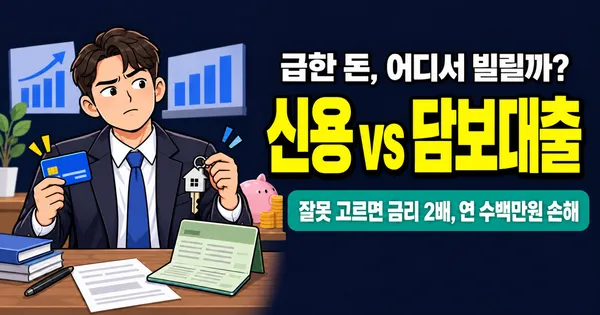 신용대출 vs 담보대출, 급한 돈 필요할 때 뭐가 나을까?
