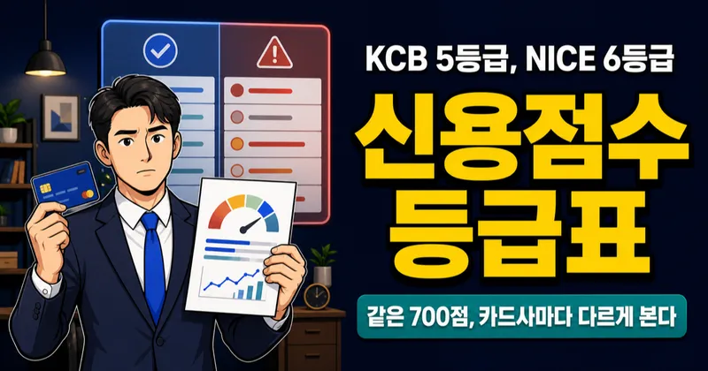 신용점수 등급표 2026, 700점인데 왜 거절? KCB vs NICE 차이 비교