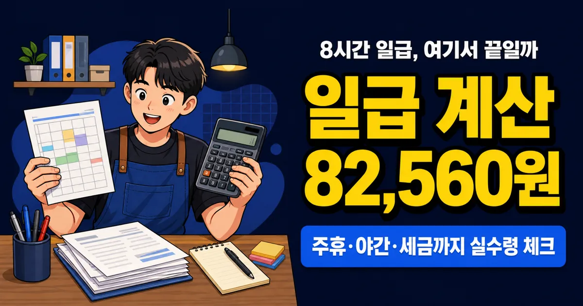 일급 계산, 8시간 일하면 82,560원인데 주휴수당까지 받나요?