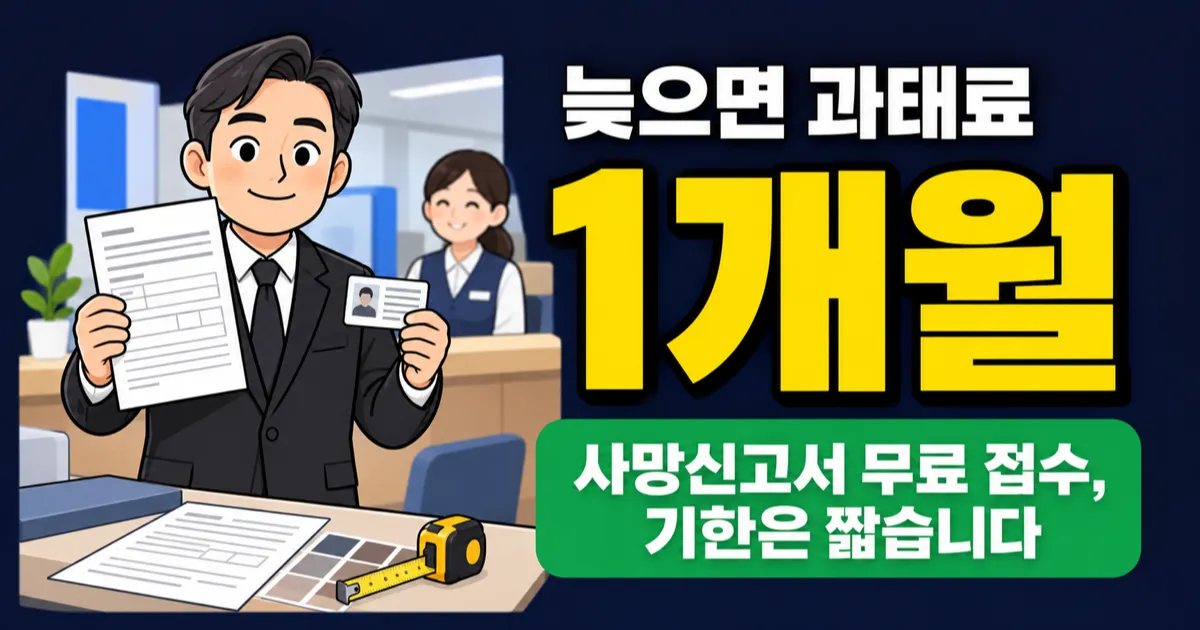 사망신고서 1개월 넘기면 과태료 5만원? 무료지만 늦으면 손해입니다