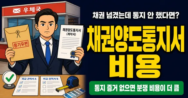 채권양도통지서 비용 4천원대, 안 보내면 못 받는다고요?