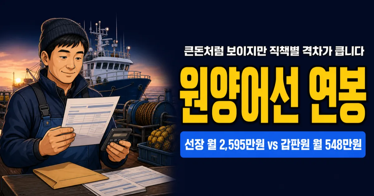 원양어선 연봉, 선장 월 2,595만원이면 신입도 1억일까?